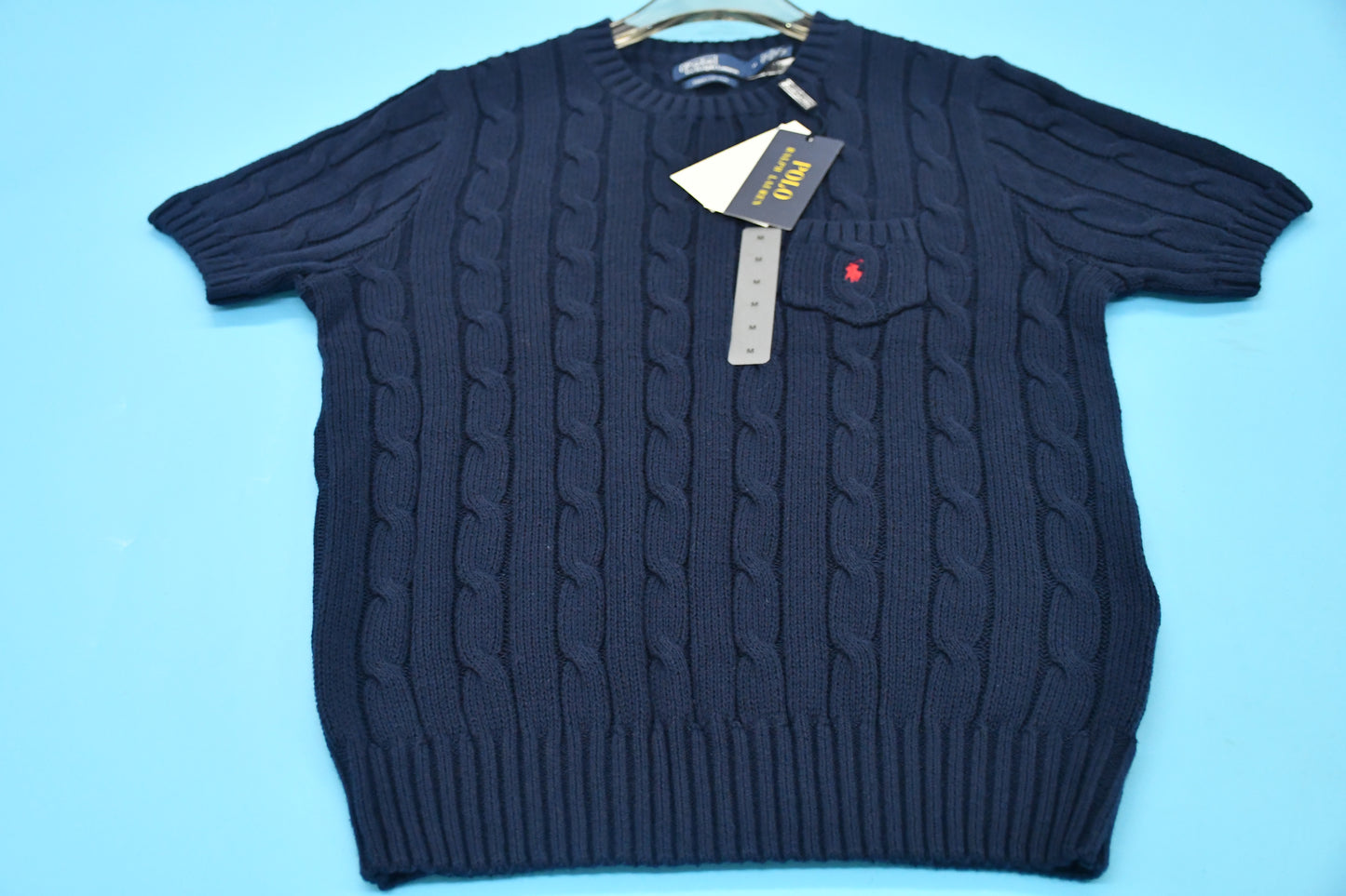 탑키츠네 / 폴로 여성 순면 퀼팅 라운드 니트 반팔