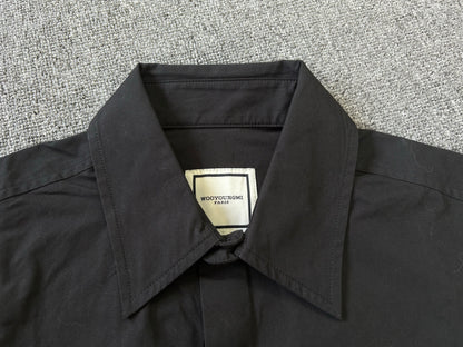 베어 / 우영미 셔츠 , WOO-530125년블랙다크단추심플블라우스