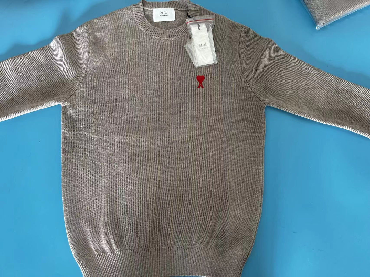 탑아미 / 아미 니트 , 클래식 스몰 로고 라운드 니트