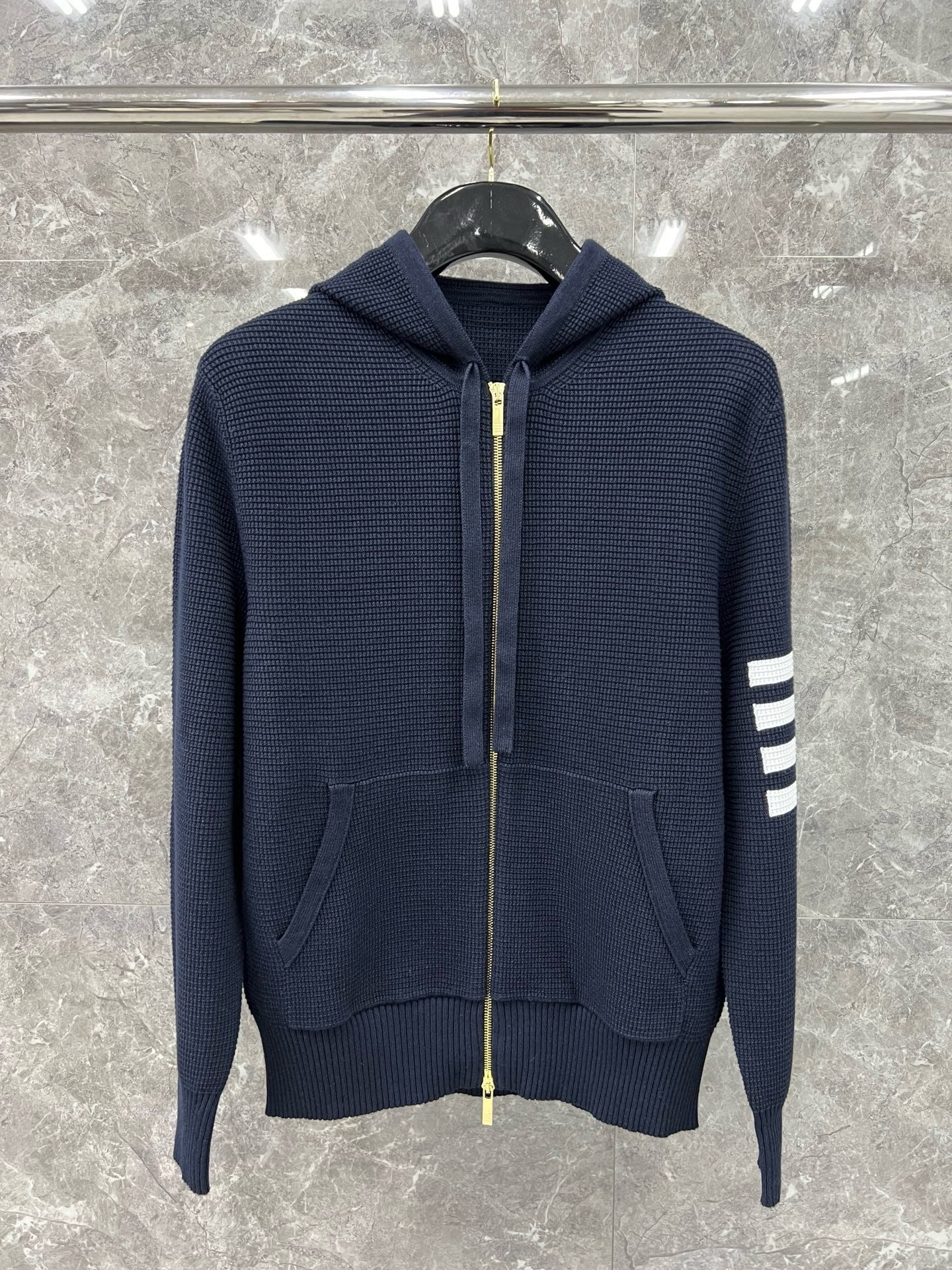 대리석 / 톰브라운 사선 완장 와플 후드 집업