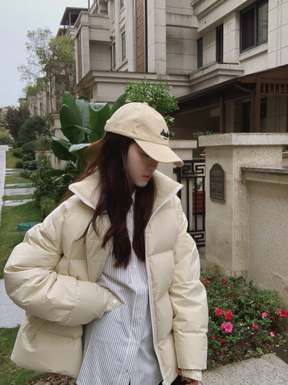 대리석 /  보테가베네타 이중지퍼 베이지 구스다운 루즈핏 패딩점퍼