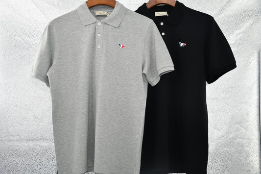 탑키츠네 / 메종키츠네 남여공용 삼색폭스 반팔 폴로셔츠