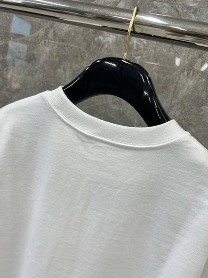 대리석 / 디올 별빛 로고 자수 반팔티셔츠 화이트