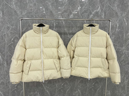 대리석 /  보테가베네타 이중지퍼 베이지 구스다운 루즈핏 패딩점퍼