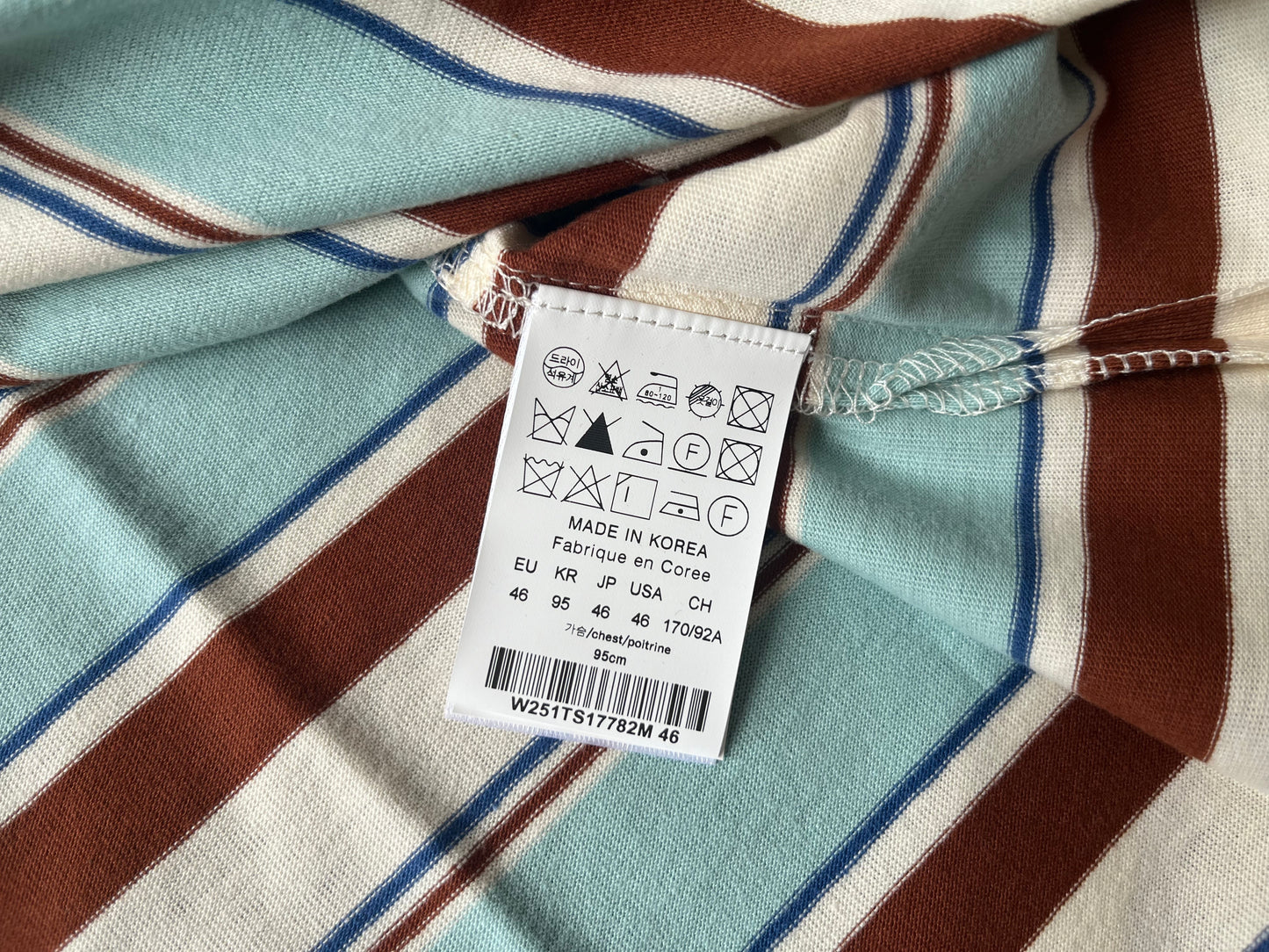 베어 / 우영미 스트라이프반팔브라운 반팔티