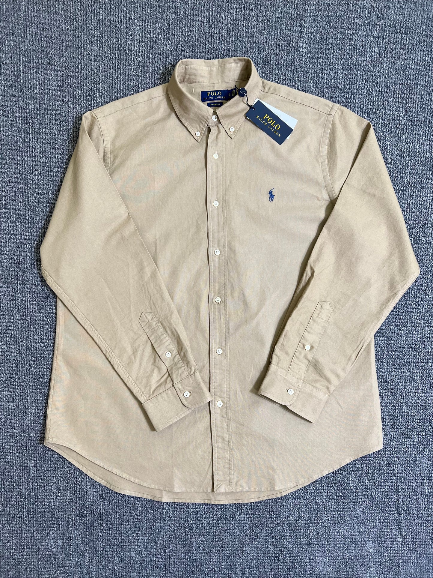 탑폴로 / 폴로 셔츠 , 클래식한 핏 카키색 옥스퍼드 셔츠