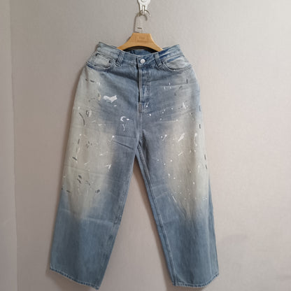 탑아크네 / 아크네스튜디오  오버핏 페인트스타일 데님팬츠