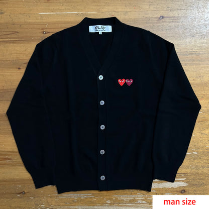 탑꼼데 / 꼼데가르송 더블 하트 카디건