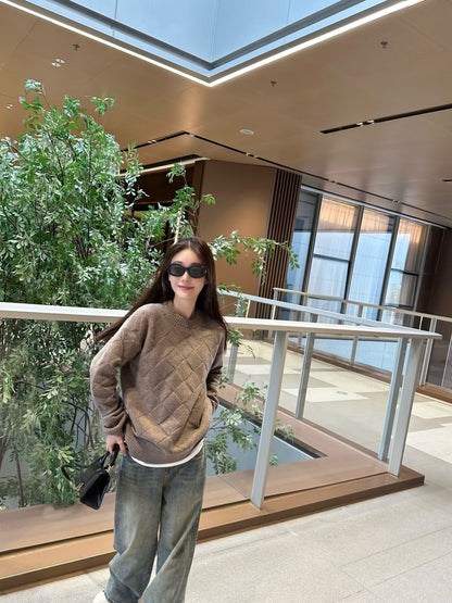 대리석 / 보테가베네타 입체짜임 체크 니트