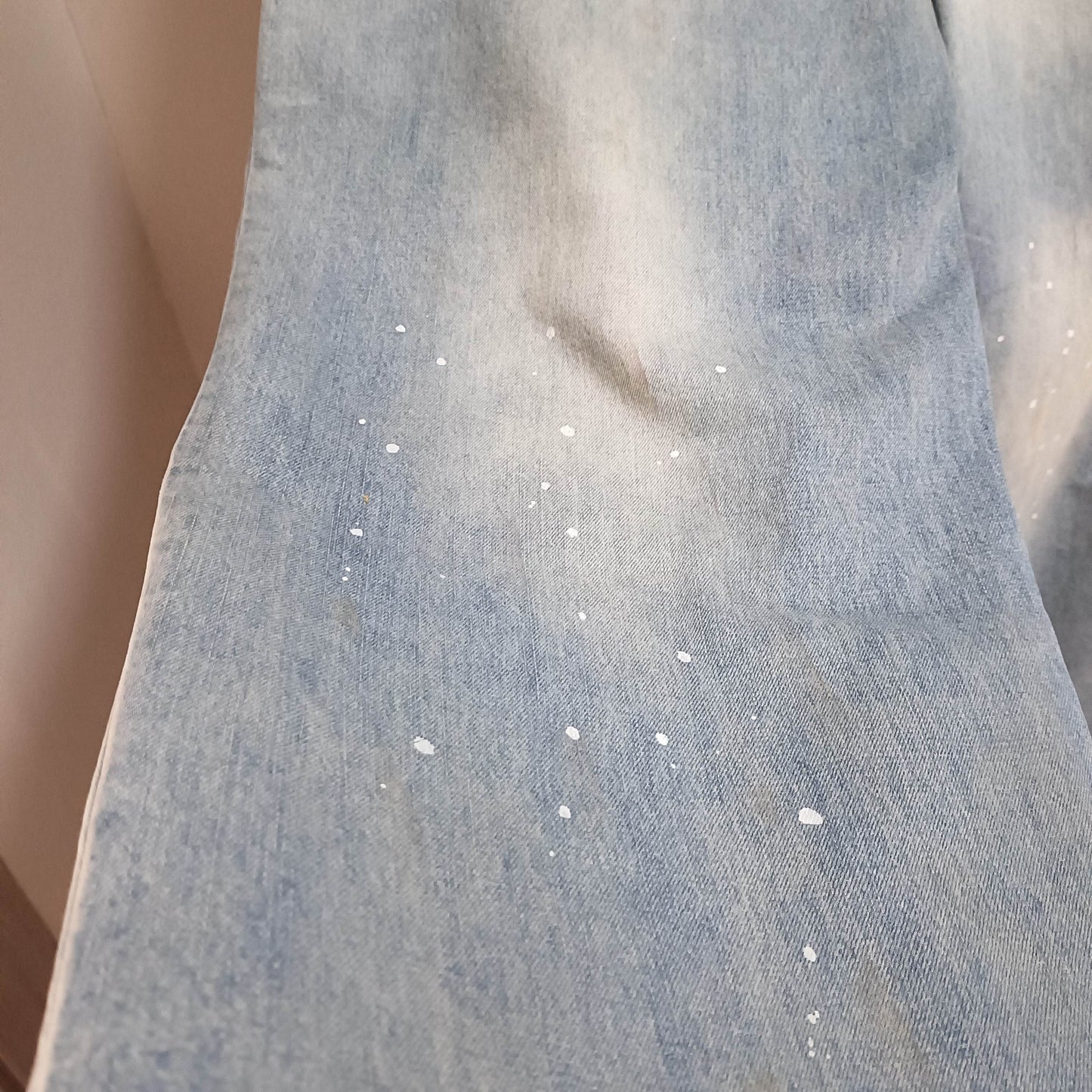 탑아크네 / 아크네스튜디오  오버핏 페인트스타일 데님팬츠