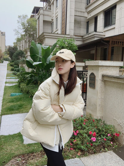 대리석 /  보테가베네타 이중지퍼 베이지 구스다운 루즈핏 패딩점퍼