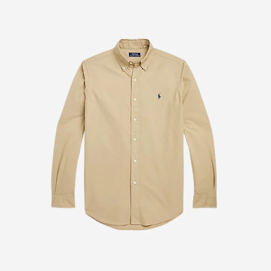 탑폴로 / 폴로 셔츠 , 클래식한 핏 카키색 옥스퍼드 셔츠