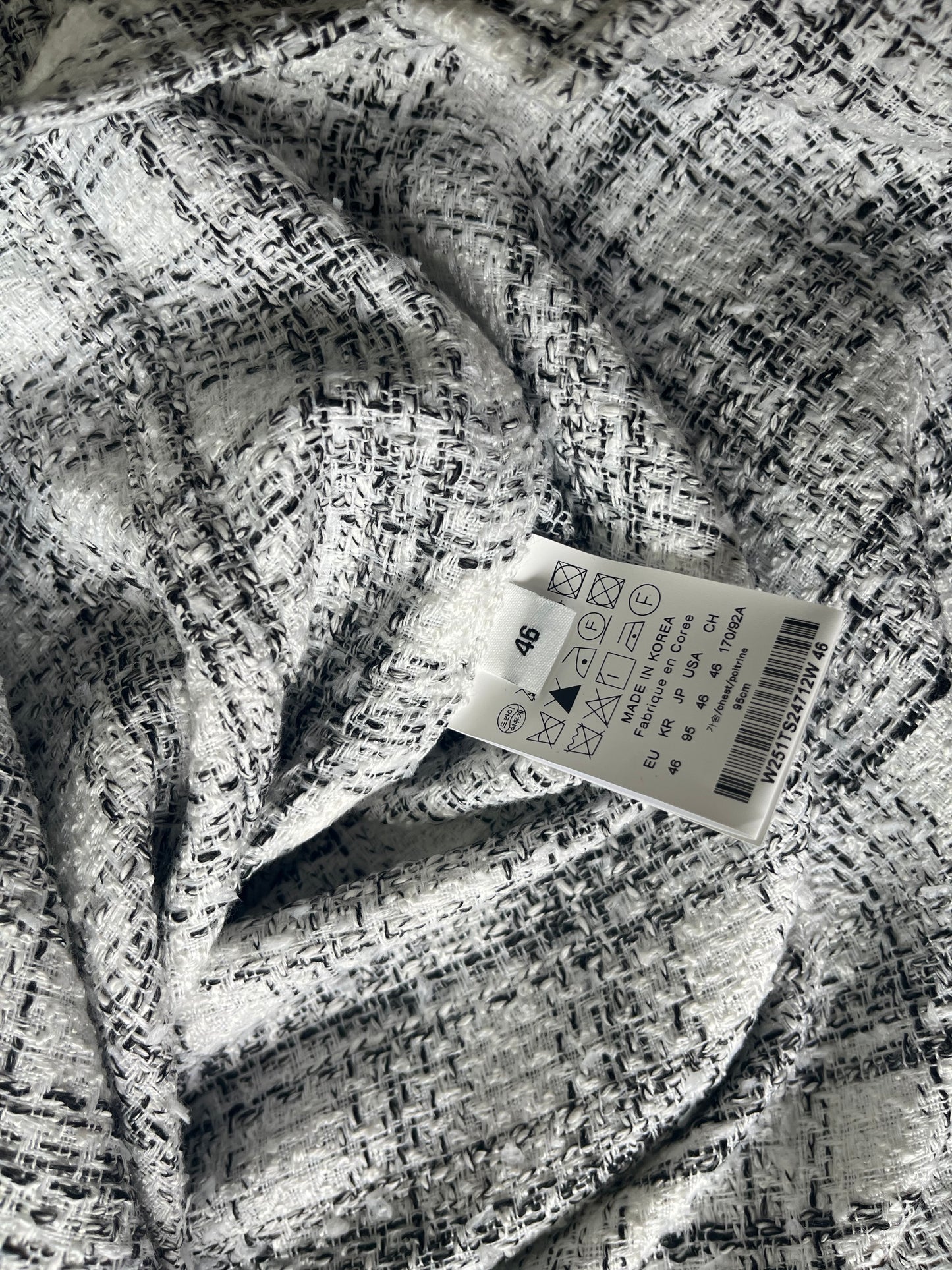 베어 / 우영미 그레이체크화이트샤인블라우스