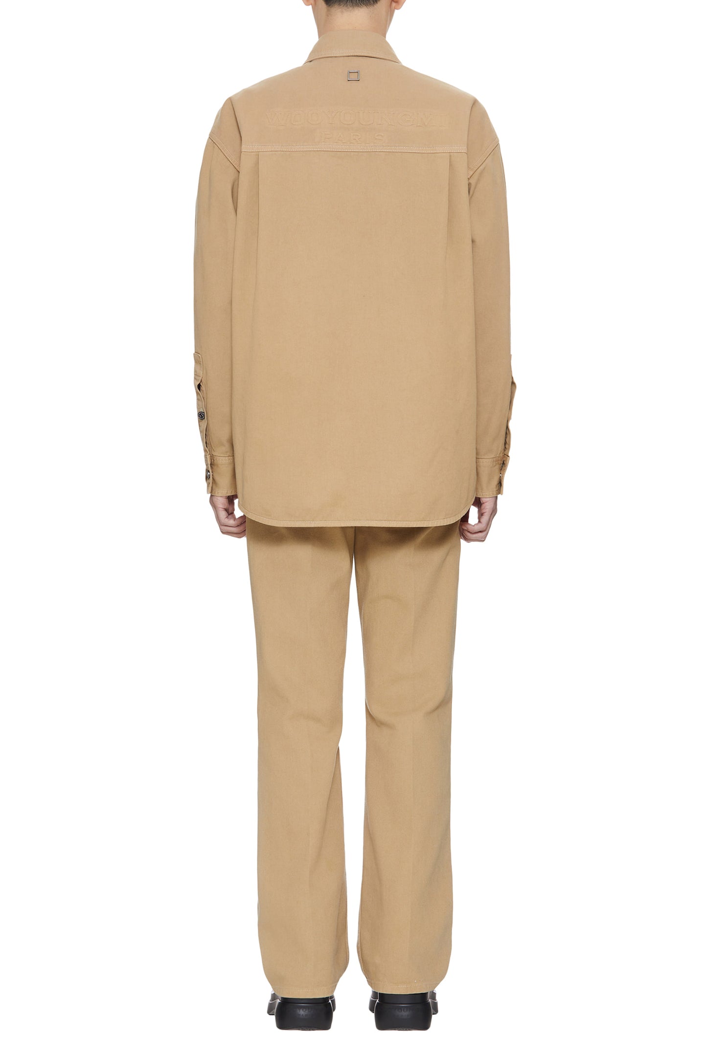 탑우영미 / 우영미 셔츠 , Wooyoungmi 카멜 코튼 엠보싱 백로고 셔츠