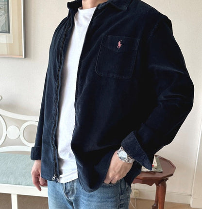 탑폴로 / 폴로 블루 코듀로이 지퍼 아우터형 셔츠