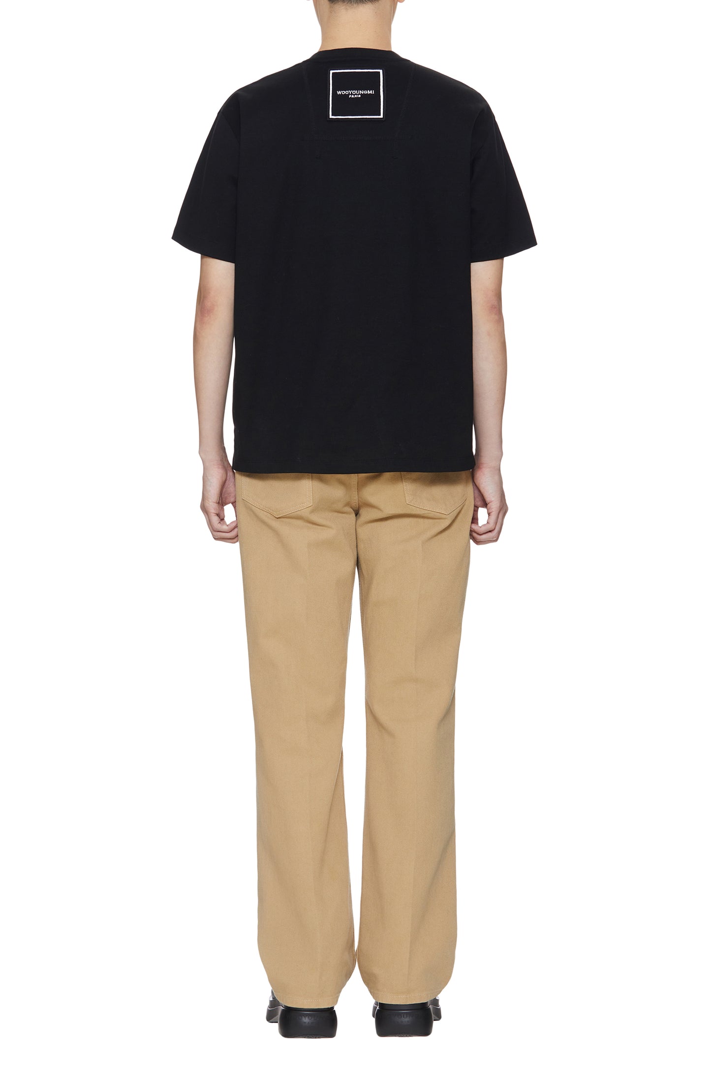 탑우영미 / 우영미 반팔티 , 코튼 스퀘어 라벨 티셔츠