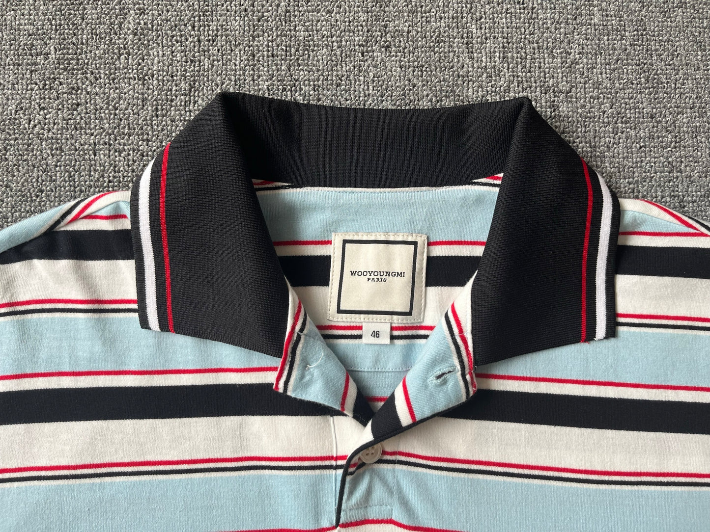 베어 / 우영미 스트라이프 폴로블루 반팔티