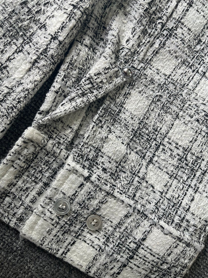 베어 / 우영미 그레이체크화이트샤인블라우스