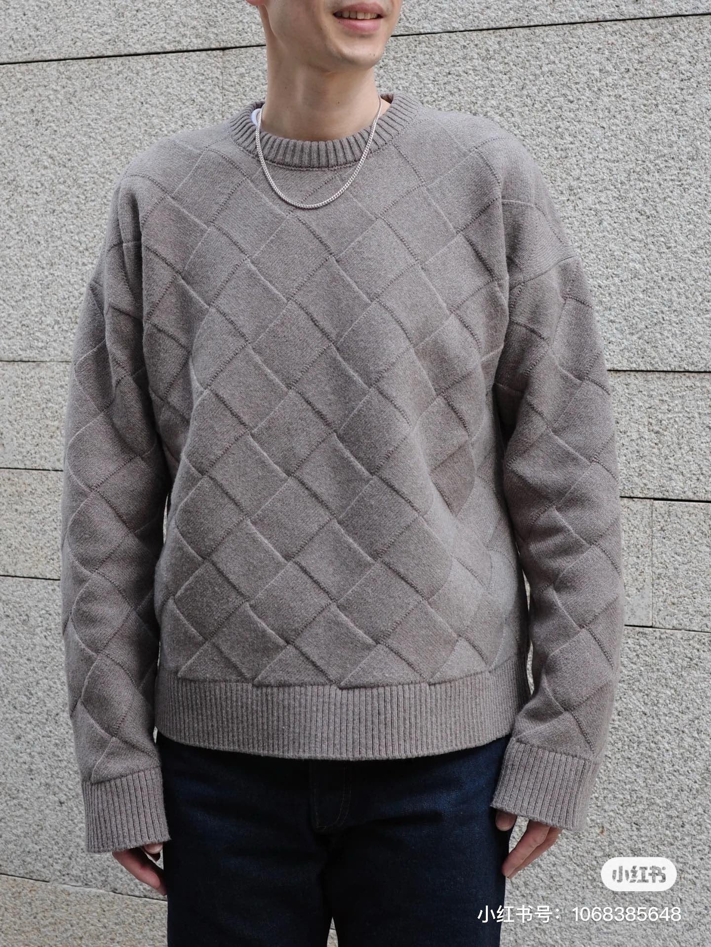 대리석 / 보테가베네타 입체짜임 체크 니트