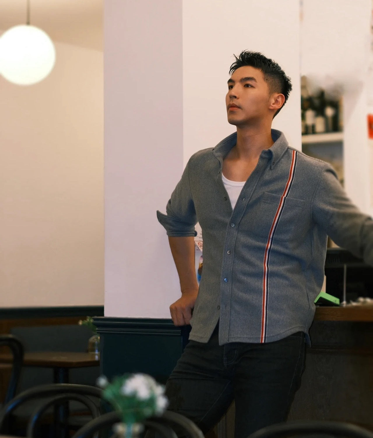 대리석 / 톰브라운 스트라이프 셔츠 자켓