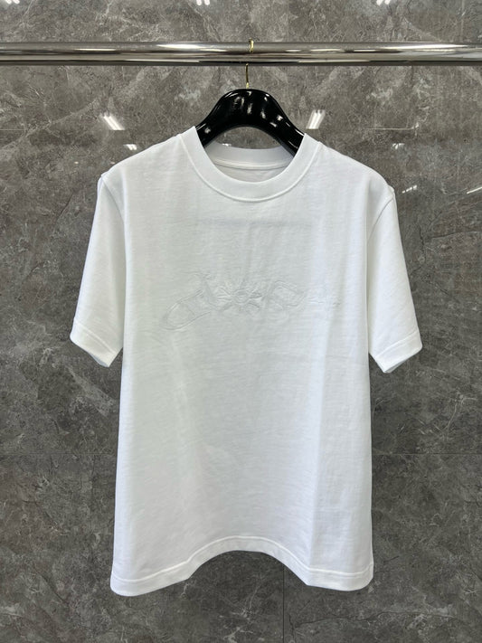 대리석 / 디올 별빛 로고 자수 반팔티셔츠 화이트