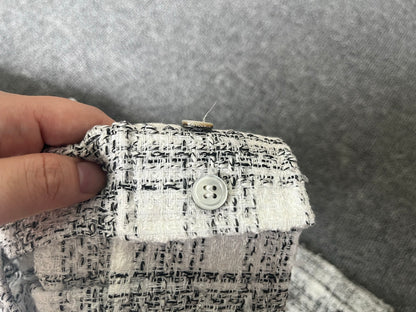 베어 / 우영미 그레이체크화이트샤인블라우스