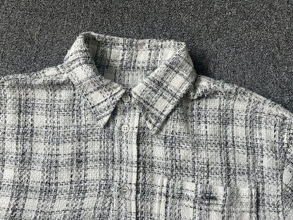 베어 / 우영미 그레이체크화이트샤인블라우스