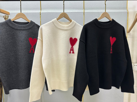 탑아미 / 아미  24 레드 빅로고 라운드 니트