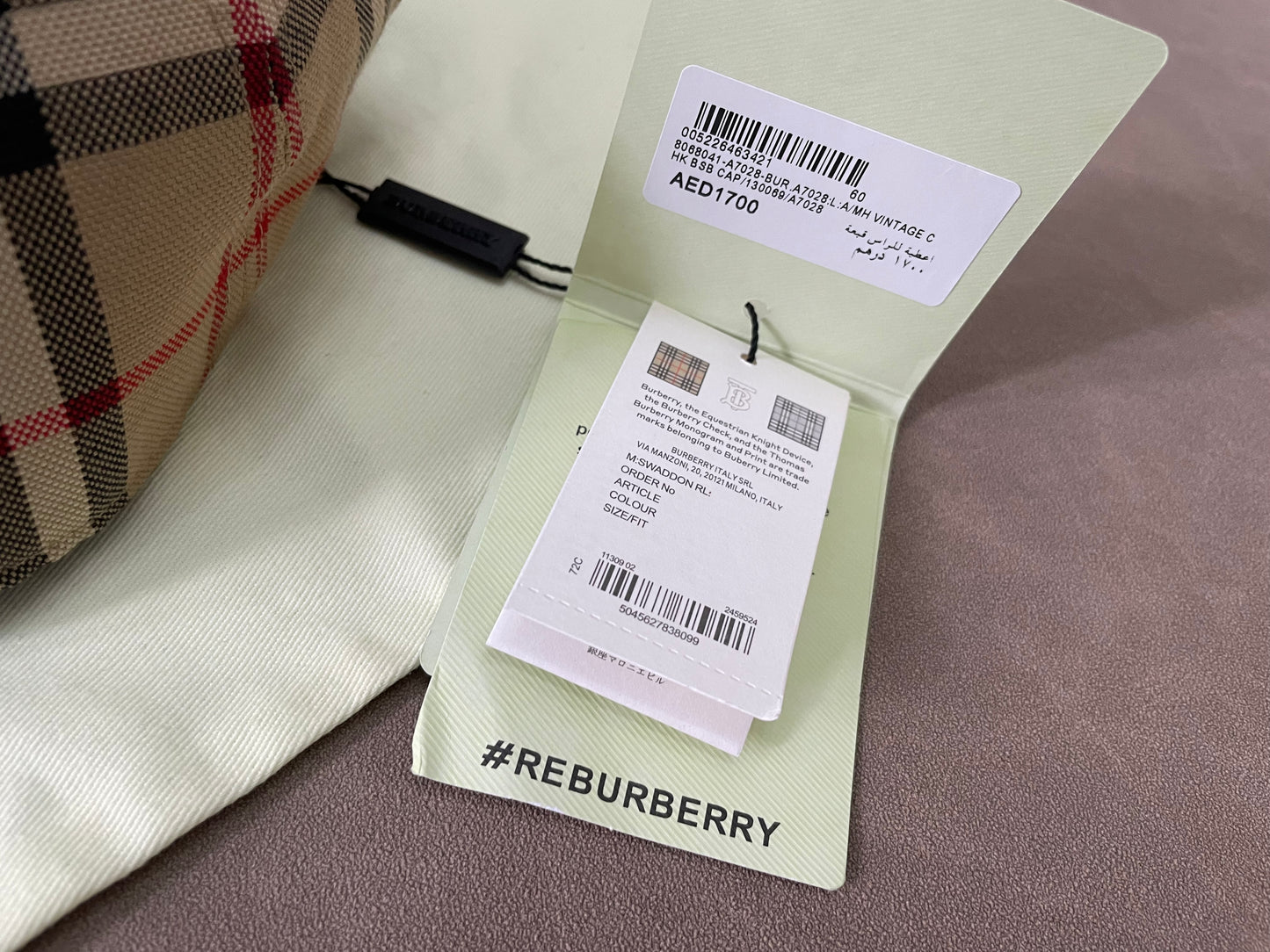 웨이브/버버리 모자