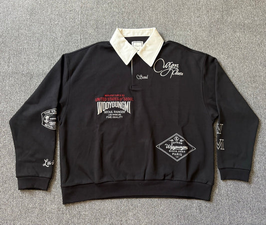 베어 / 우영미 자수폴라긴팔 블랙 카라티