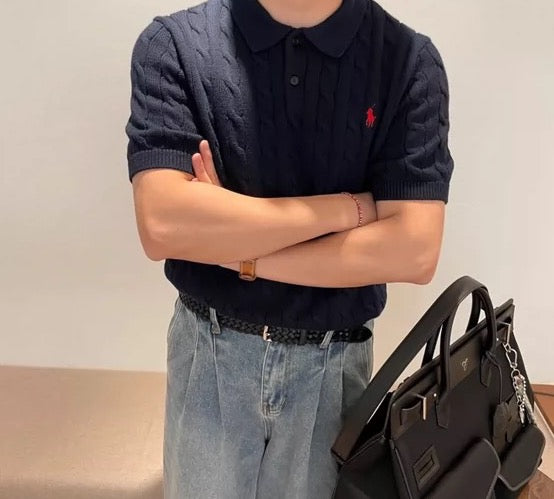 탑폴로 / 폴로 꼬베기 니트 카라티 , 니트 스웨터 반팔