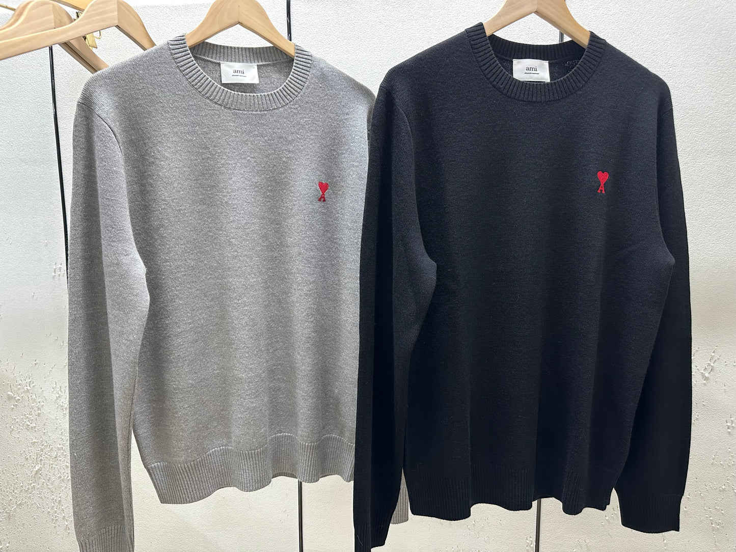 탑아미 / 아미 니트 , 클래식 스몰 로고 라운드 니트