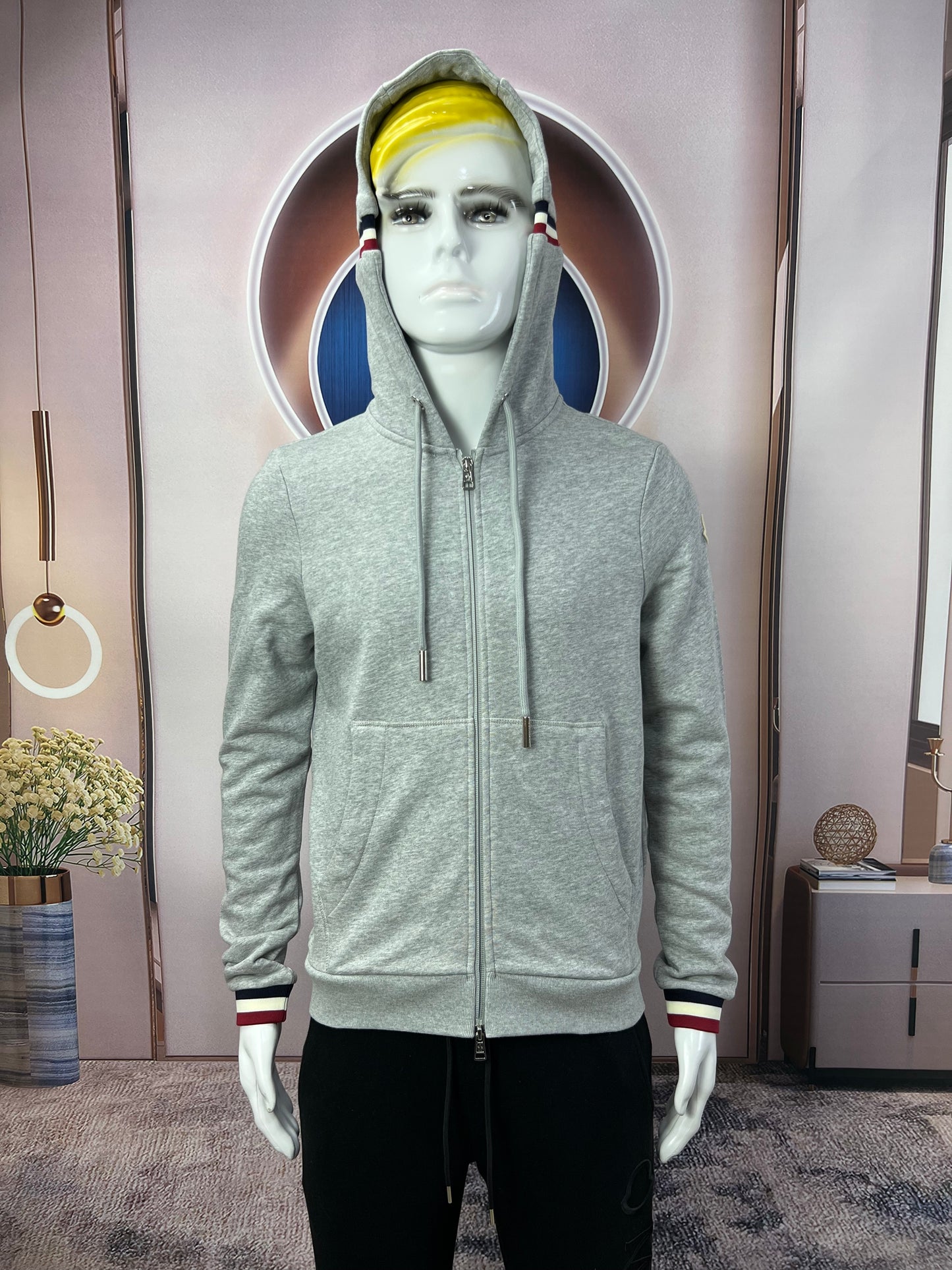 탑몽클 / MC 모자 스트라이프 맨투맨