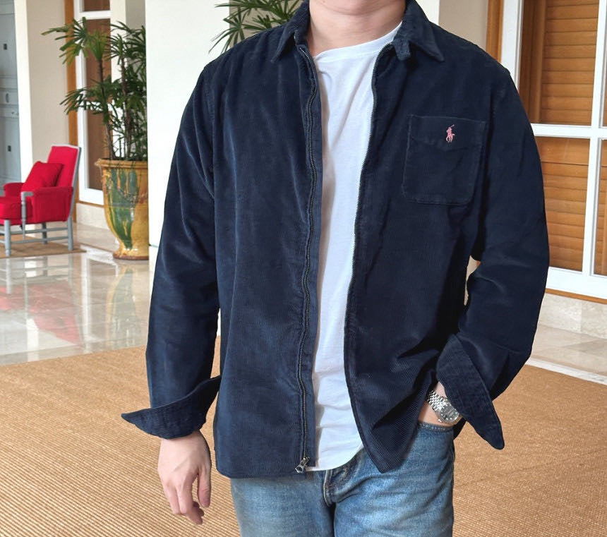 탑폴로 / 폴로 블루 코듀로이 지퍼 아우터형 셔츠