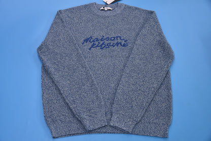 탑키츠네 / 메종키츠네 남녀 공용 라운드 니트 풀오버 니트