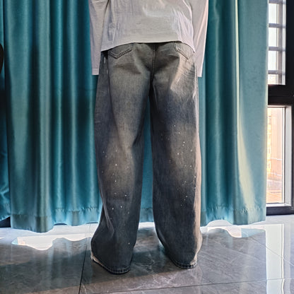 탑아크네 / 아크네스튜디오  오버핏 페인트스타일 데님팬츠