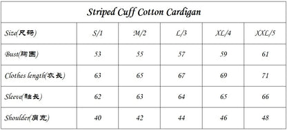 탑몽클 / MC 스트라이프 커프 면 카디건