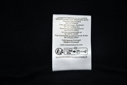 탑키츠네 / 메종키츠네  블랙 반집업 기모 맨투맨