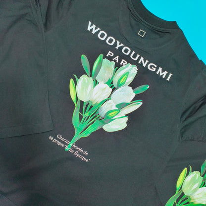 탑우영미 / 우영미 반팔티 , 튤립 플라워 프린트 티셔츠