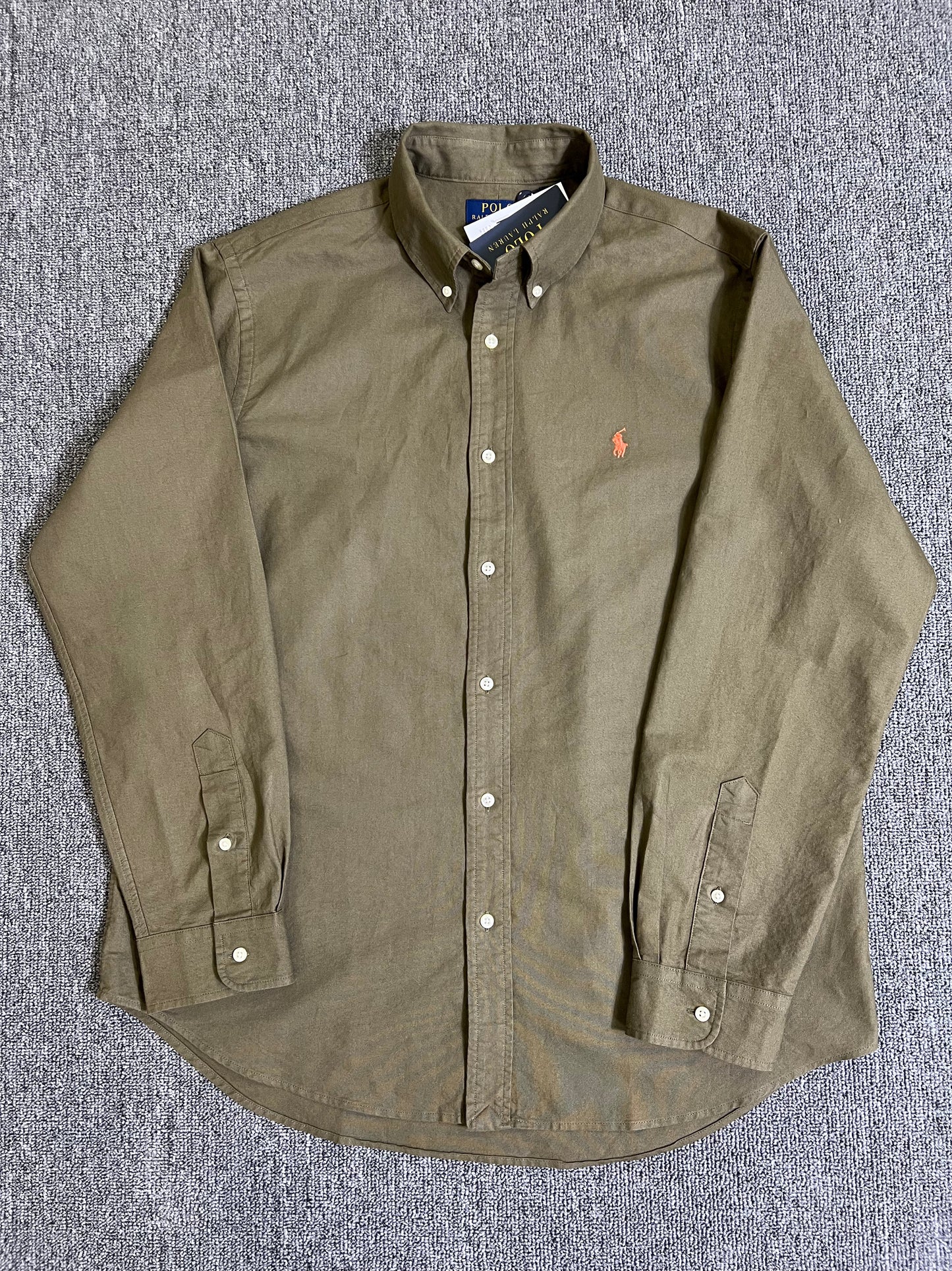 탑폴로 / 폴로 셔츠 , 클래식한 핏 그린 옥스퍼드 셔츠