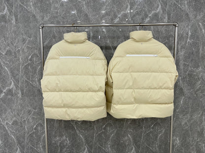 대리석 /  보테가베네타 이중지퍼 베이지 구스다운 루즈핏 패딩점퍼