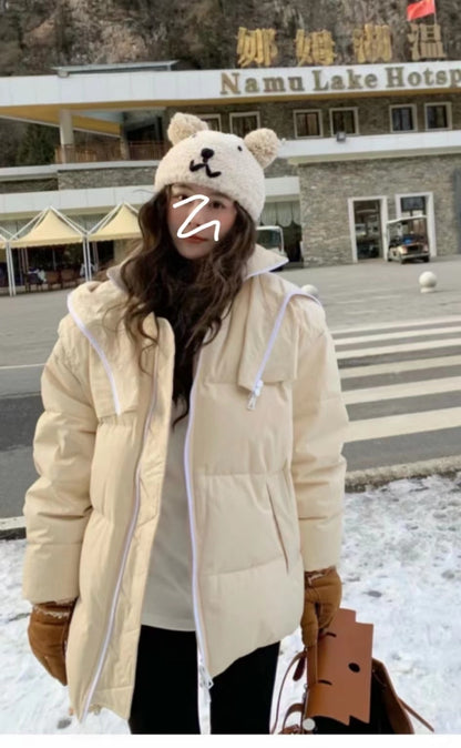 대리석 /  보테가베네타 이중지퍼 베이지 구스다운 루즈핏 패딩점퍼