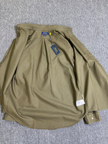 탑폴로 / 폴로 셔츠 , 클래식한 핏 그린 옥스퍼드 셔츠