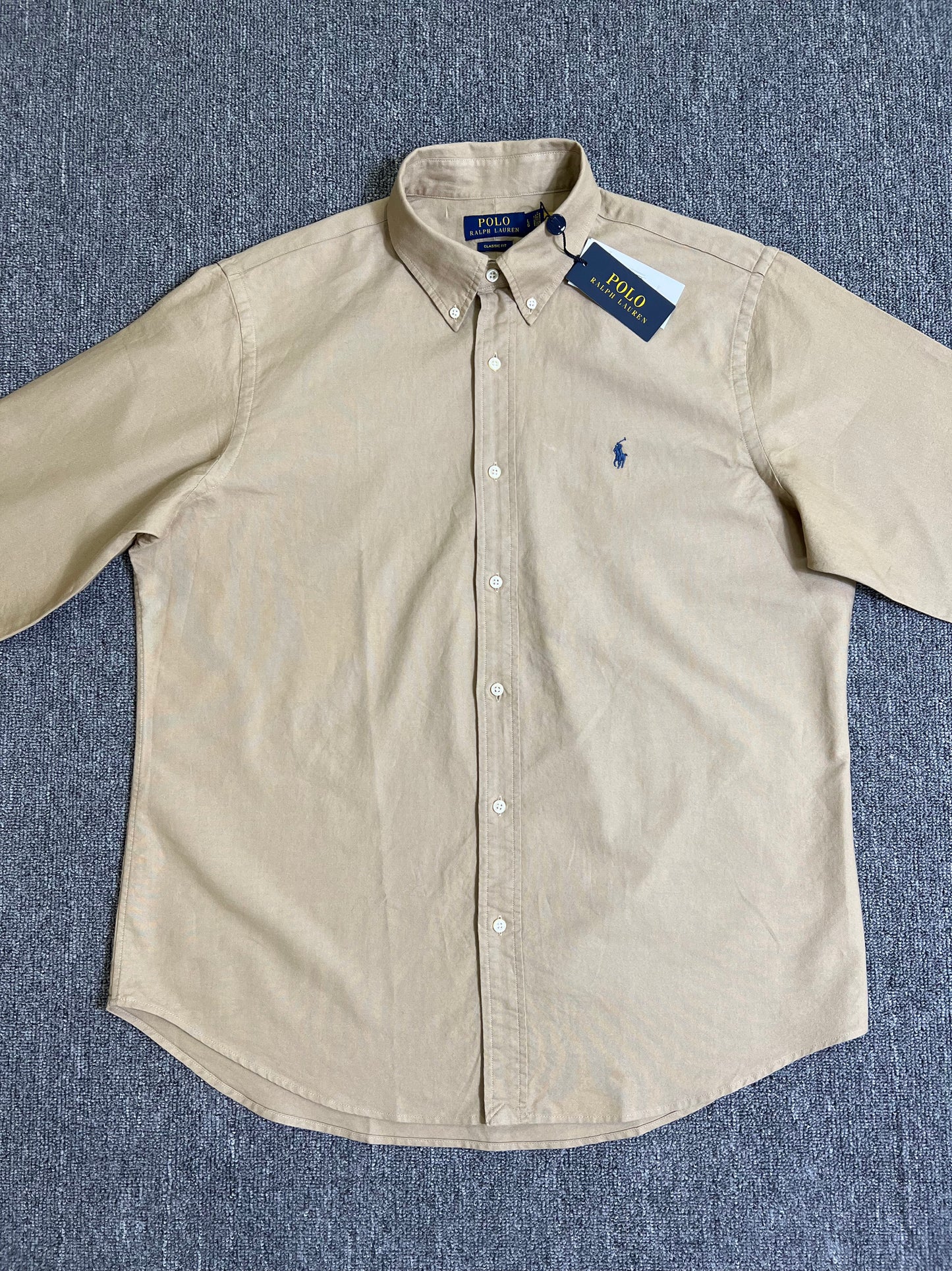 탑폴로 / 폴로 셔츠 , 클래식한 핏 카키색 옥스퍼드 셔츠