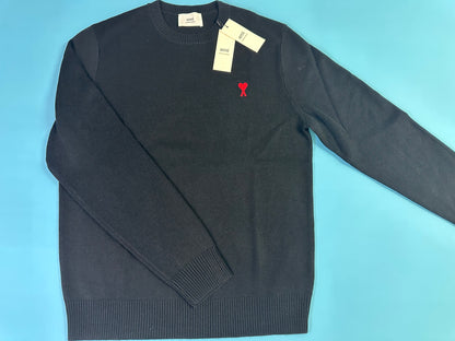 탑아미 / 아미 니트 , 클래식 스몰 로고 라운드 니트