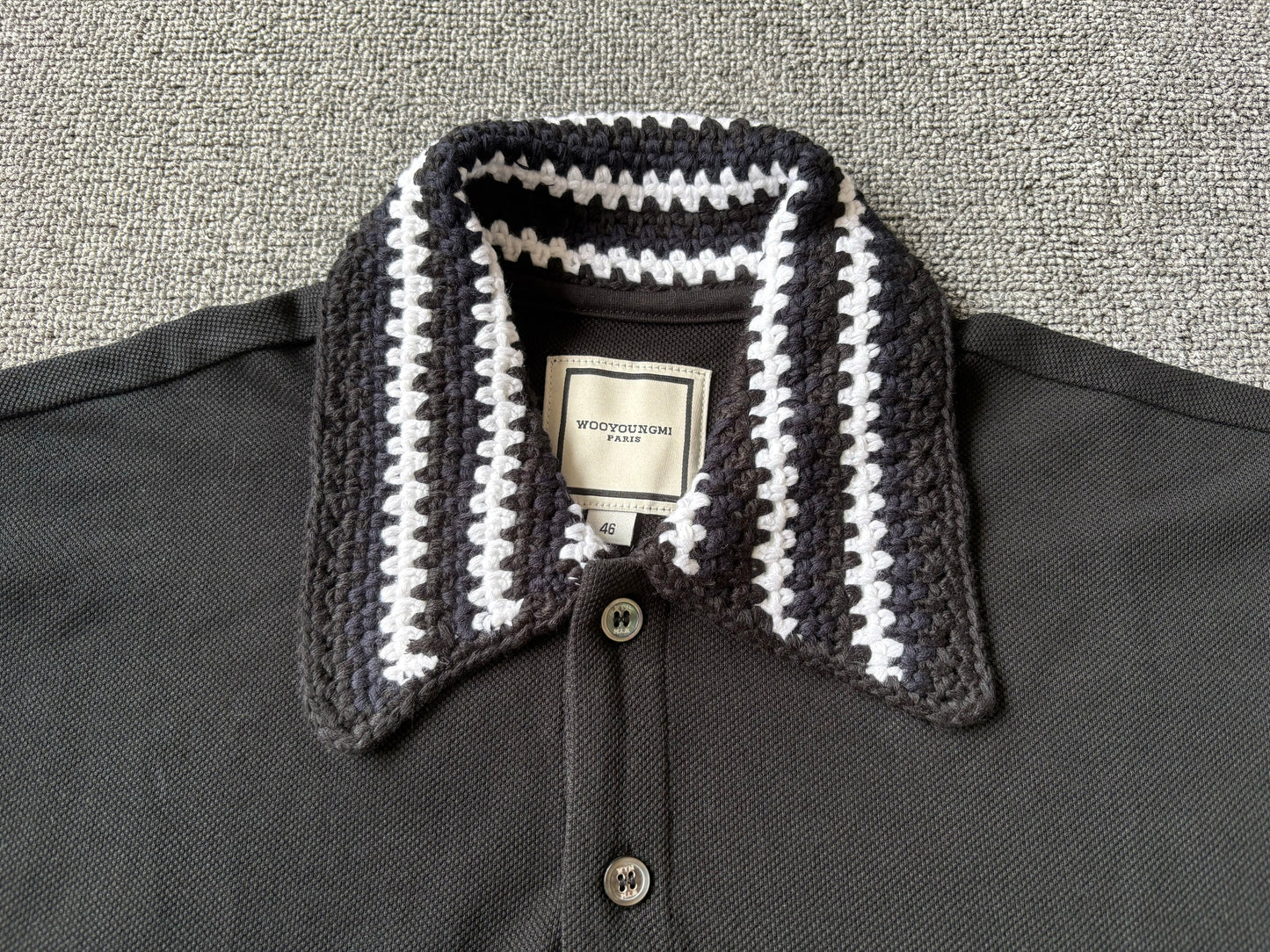 베어 / 우영미 니트넥 폴로 블랙 카라티