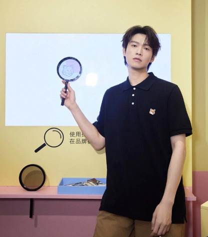 탑아키마 / 메종키츠네 싱글 옐로우 폭스 헤리티지 폴로 셔츠