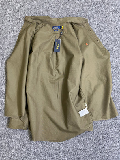 탑폴로 / 폴로 셔츠 , 클래식한 핏 그린 옥스퍼드 셔츠