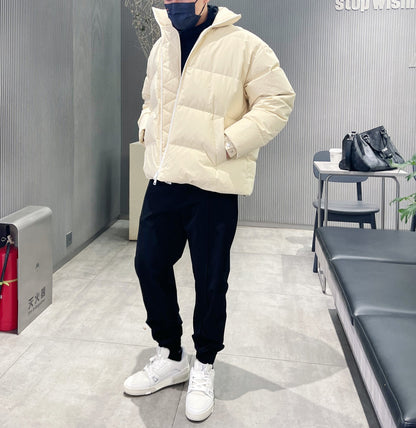 대리석 /  보테가베네타 이중지퍼 베이지 구스다운 루즈핏 패딩점퍼