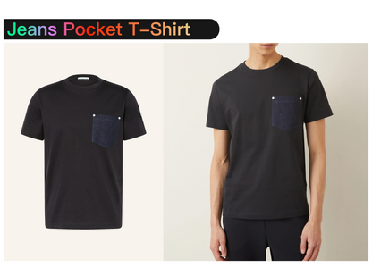 탑몽클X  / MC 데님 포켓 티셔츠